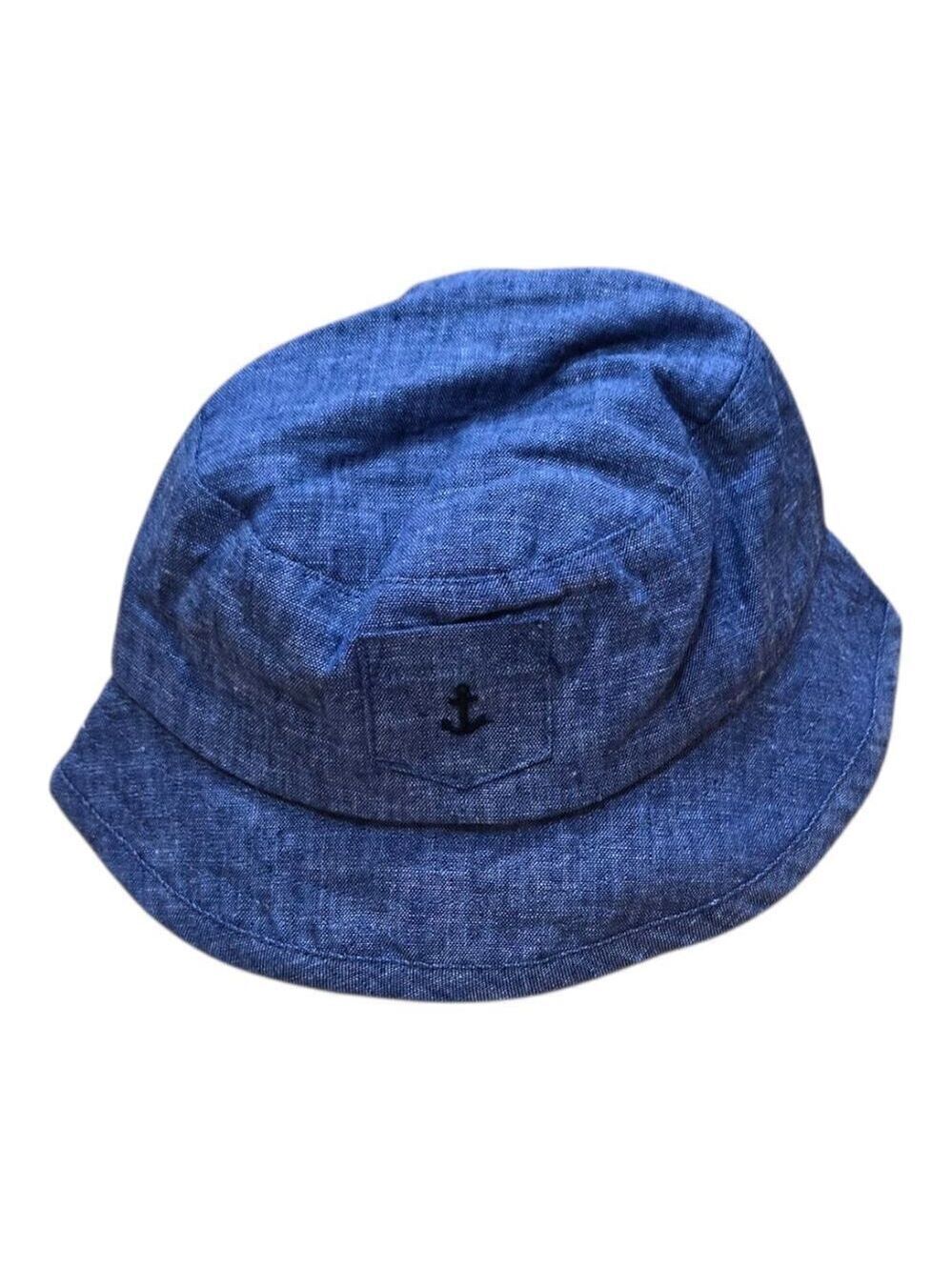 Janie & Jack Linen Blend Anchor Bucket Hat 6–12M NWT